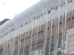 ice damming can occur when gutters are neglected.