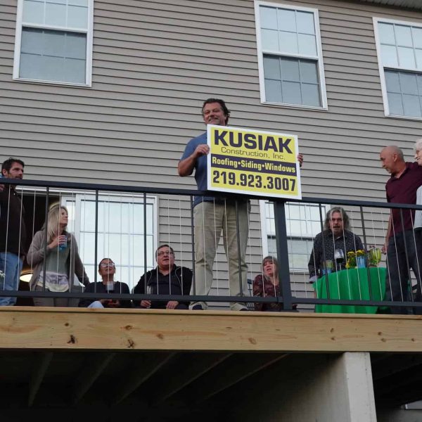 The Homeowners invite the Kusiak Constuction carpenters, craftsman and Dave Kusiak over to show appreciation for a job well done!